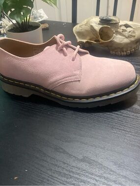 Light Pink Suede Oxford Lace-Up Women's Shoes